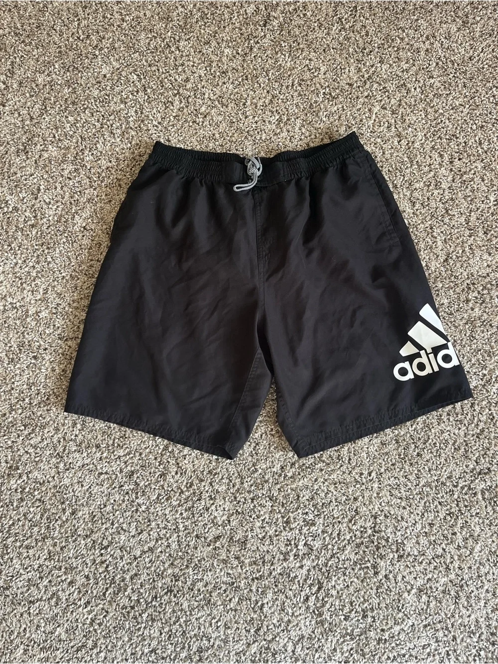 adidas Men’s Black Athletic Shorts with White Logo